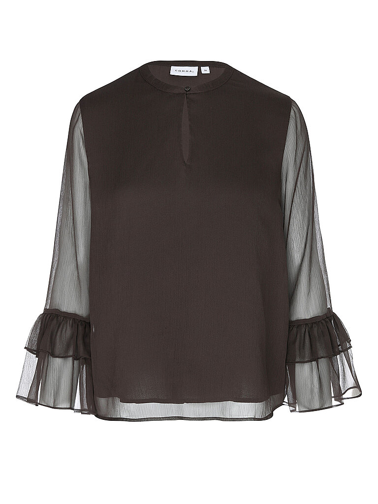 Strukturierte Chiffonbluse mit Volantärmeln für Damen COMMA