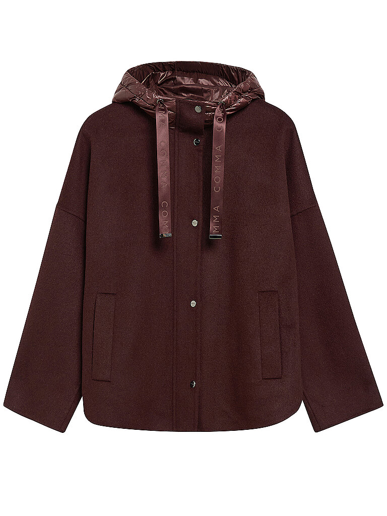 Damen Wollponcho mit Knopfkinnschutz COMMA