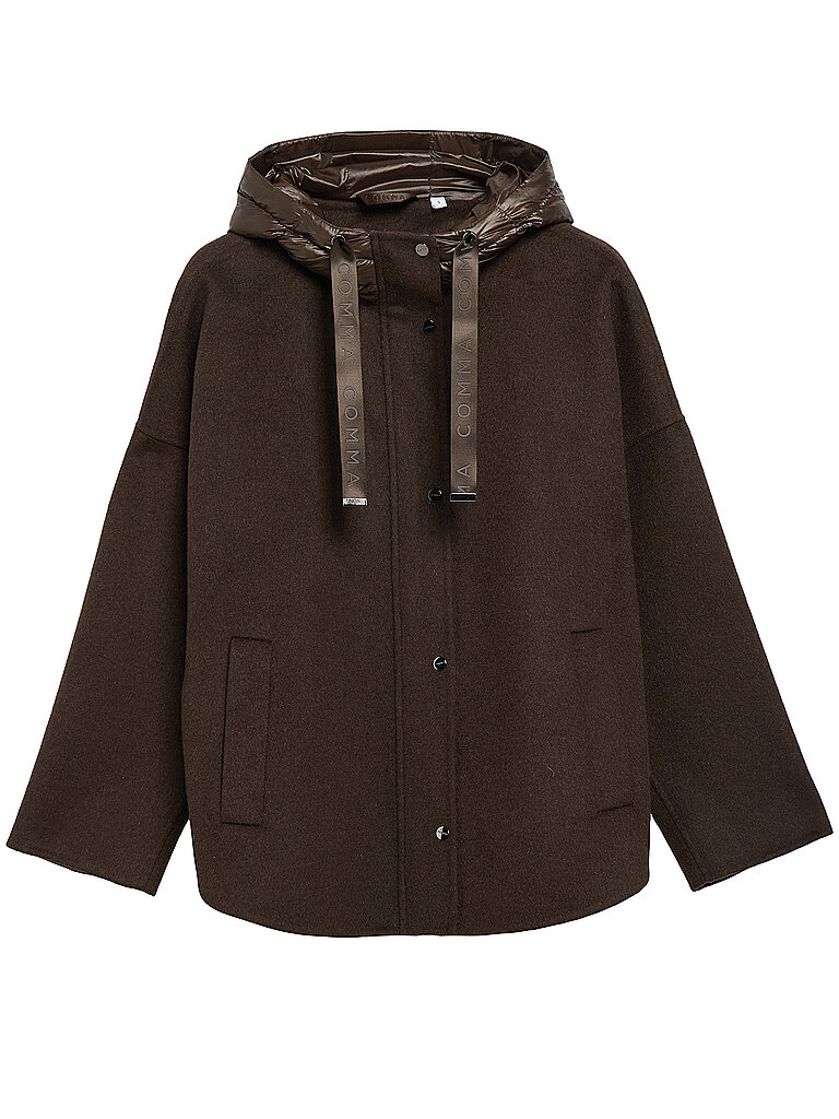 Damen Wollponcho mit Knopfkinnschutz COMMA