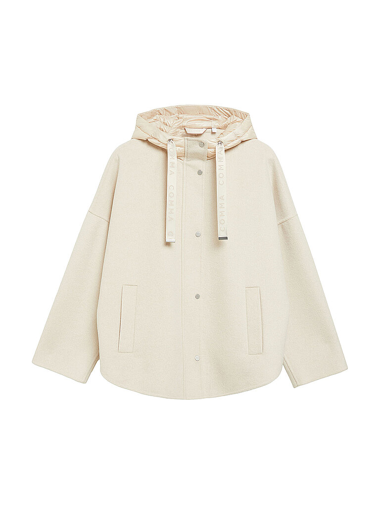 Damen Wollponcho mit Knopfkinnschutz COMMA