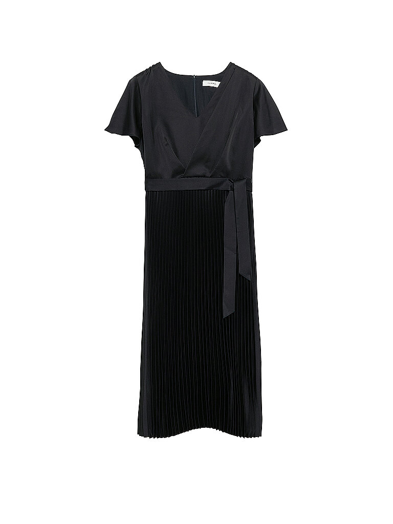 Satin Kleid mit Volantärmeln V-Ausschnitt Damen COMMA
