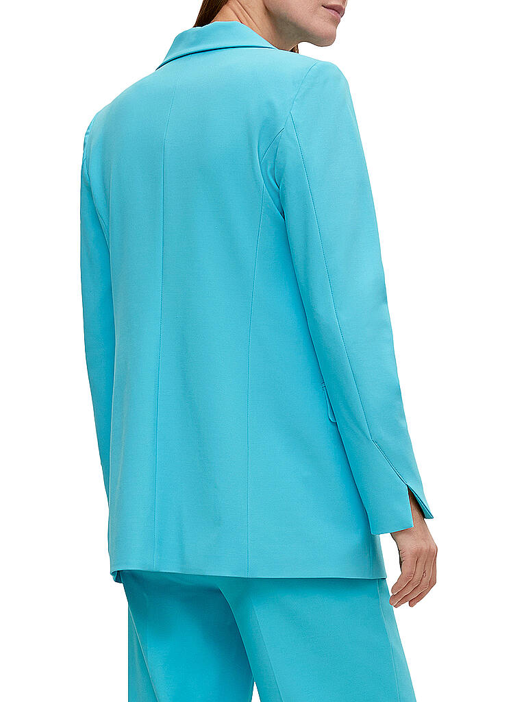 Blazer Femme Court En Viscose - Col à Revers, Poche Passepoilée, Fermeture Bouton