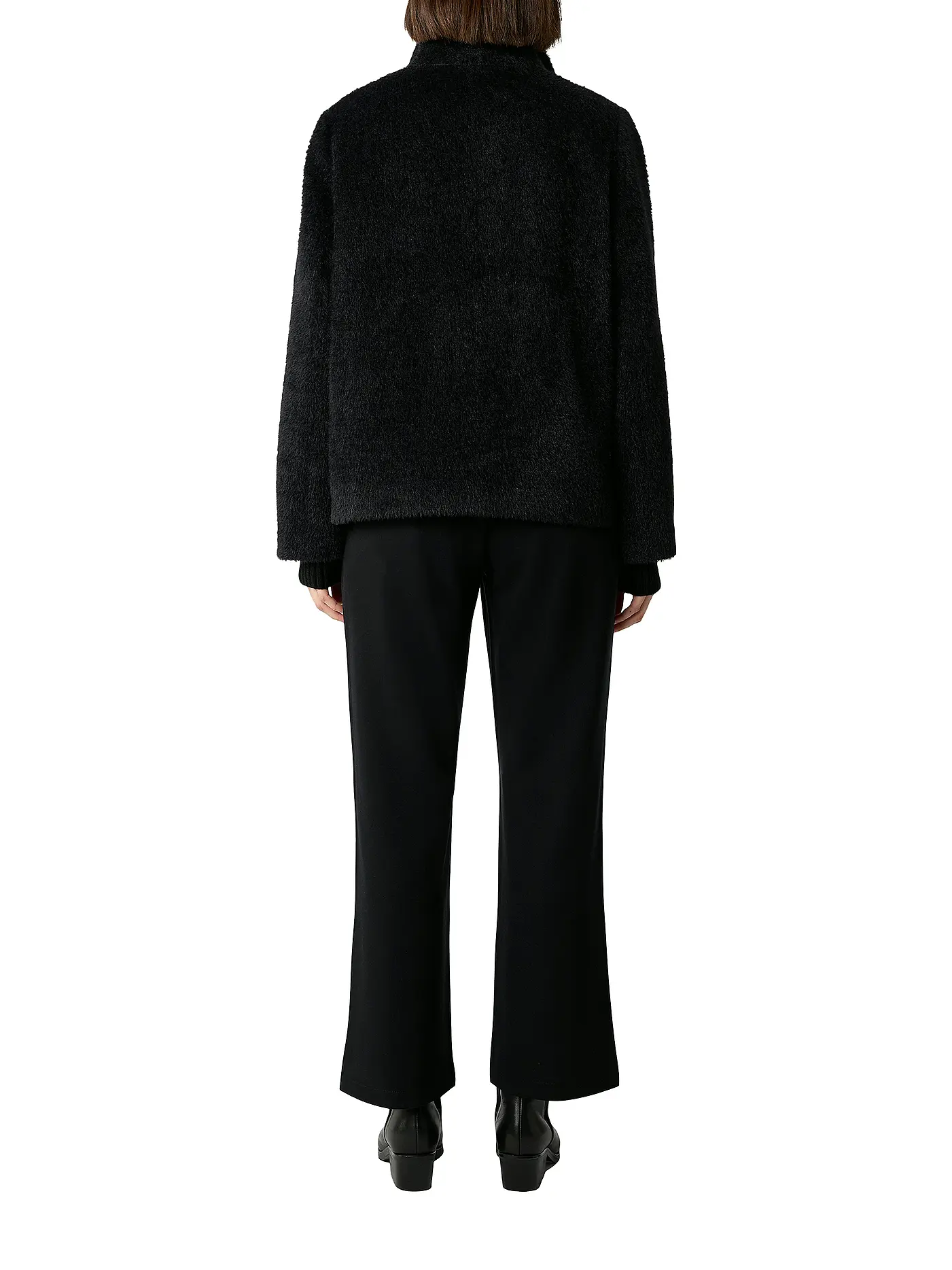 COMMA | Jacke in Felloptik | schwarz