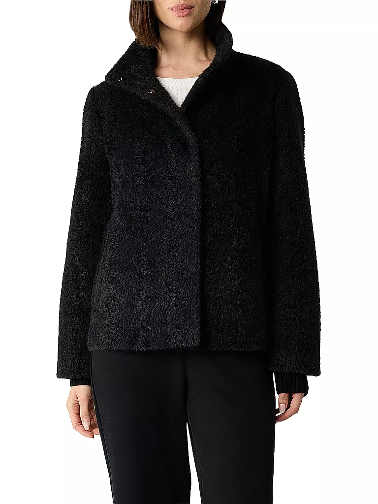 COMMA | Jacke in Felloptik | schwarz