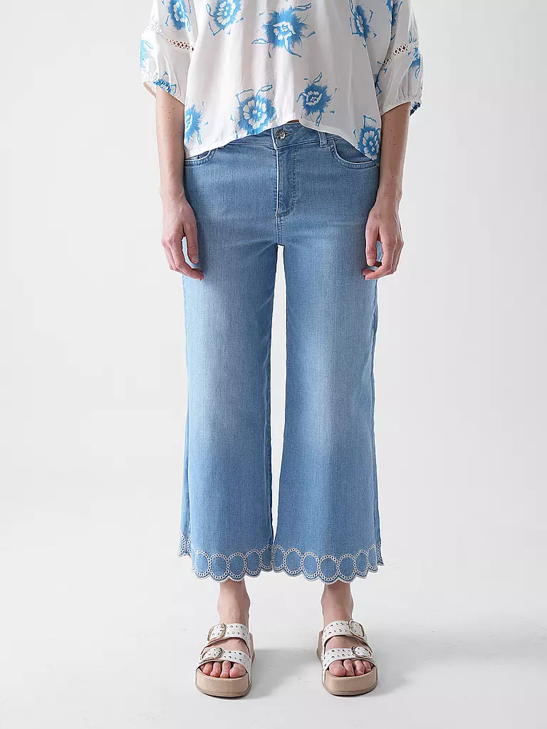 COMMA | Jeans Wide Leg 7/8 | blau