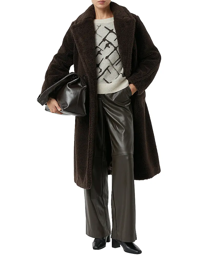 COMMA | Mantel in Felloptik | Beige