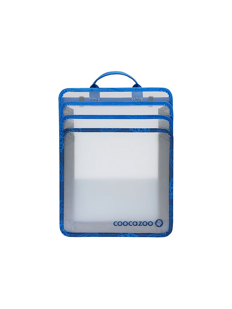 coocazoo Faltbare Heftbox, Blue, blau, mit Tragegriff, platzsparend mit ausziehbaren Seiten, Heftordner für Schulrucksäcke, ab der 3. Klasse