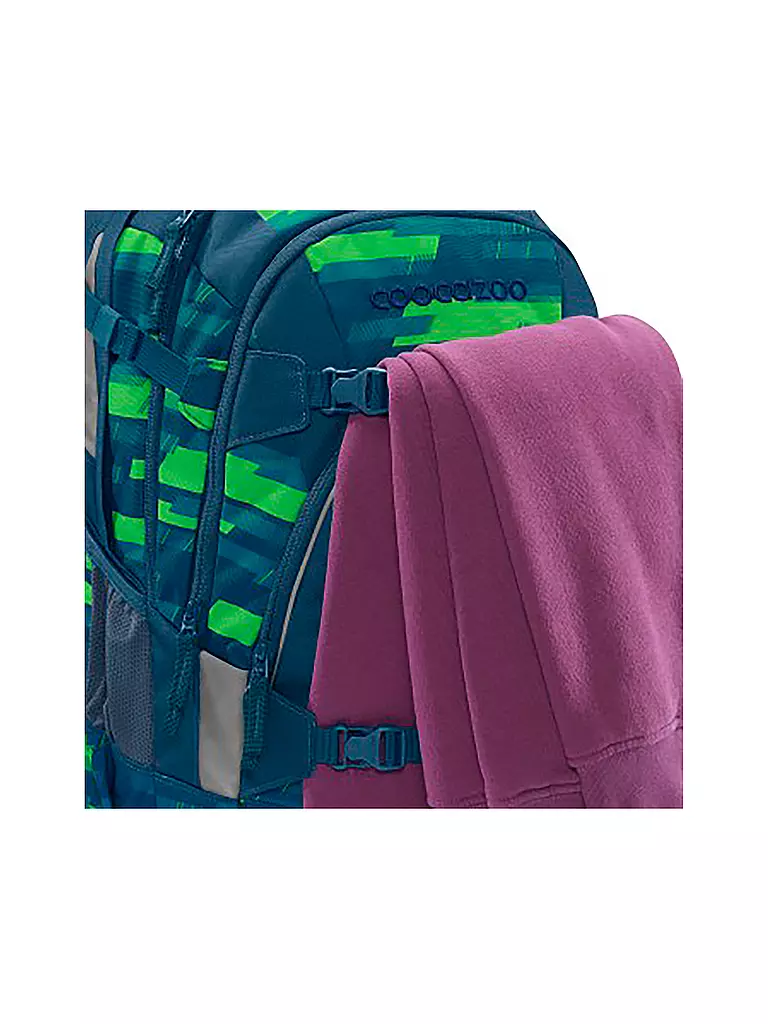 COOCAZOO | Schulrucksack MATE Lime Stripe | dunkelblau