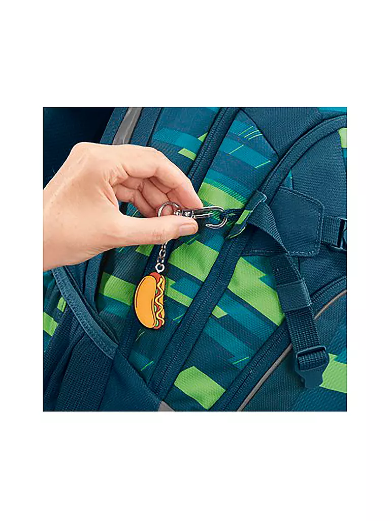 COOCAZOO | Schulrucksack MATE Lime Stripe | dunkelblau