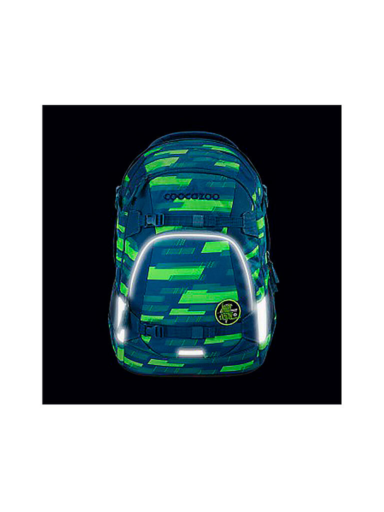 COOCAZOO | Schulrucksack MATE Lime Stripe | blau