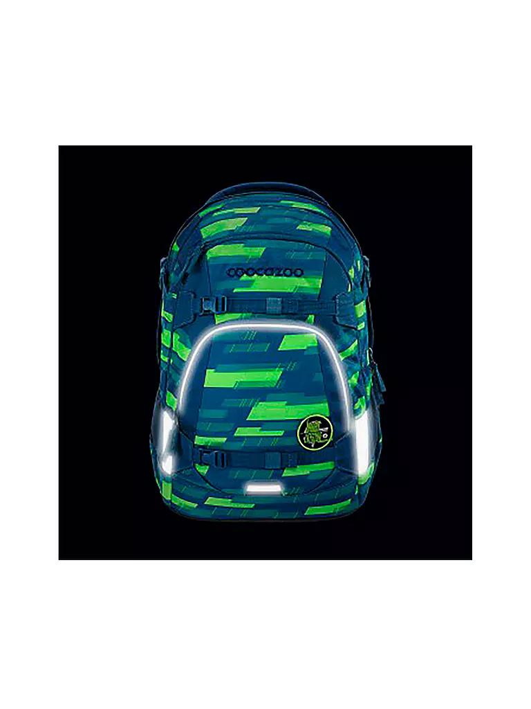 COOCAZOO | Schulrucksack MATE Lime Stripe | dunkelblau
