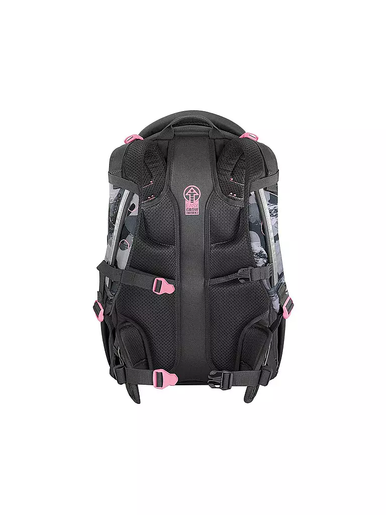Coocazoo Zaino Scuola Porter Grey Rocks - 30L Espandibile A 35L, Ergonomico Con Sistema Easy Grow, Rifrangente, In Poliestere Riciclato, Per Ragazzi