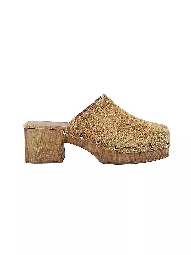 COPENHAGEN | Pantoletten - Clogs SUEDE | hellbraun