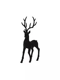 COUNTRYFIELD | Dekofigur - Hirsch stehend beflockt MEA Schwarz | schwarz