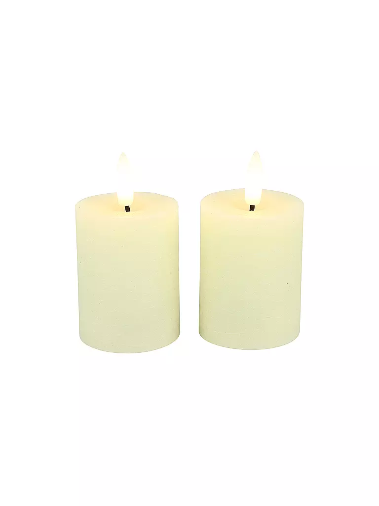 COUNTRYFIELD | Led Kerzen 2er Set LYON 5x9cm Creme | creme