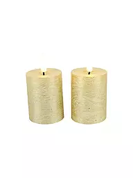 COUNTRYFIELD | Led Kerzen 2er Set LYON 5x9cm Creme | gold