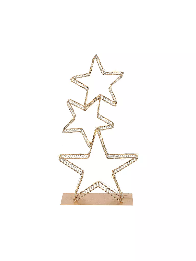 COUNTRYFIELD | LED Weihnachtsstern 23x8x45cm 3x Gena Small Gold | gold