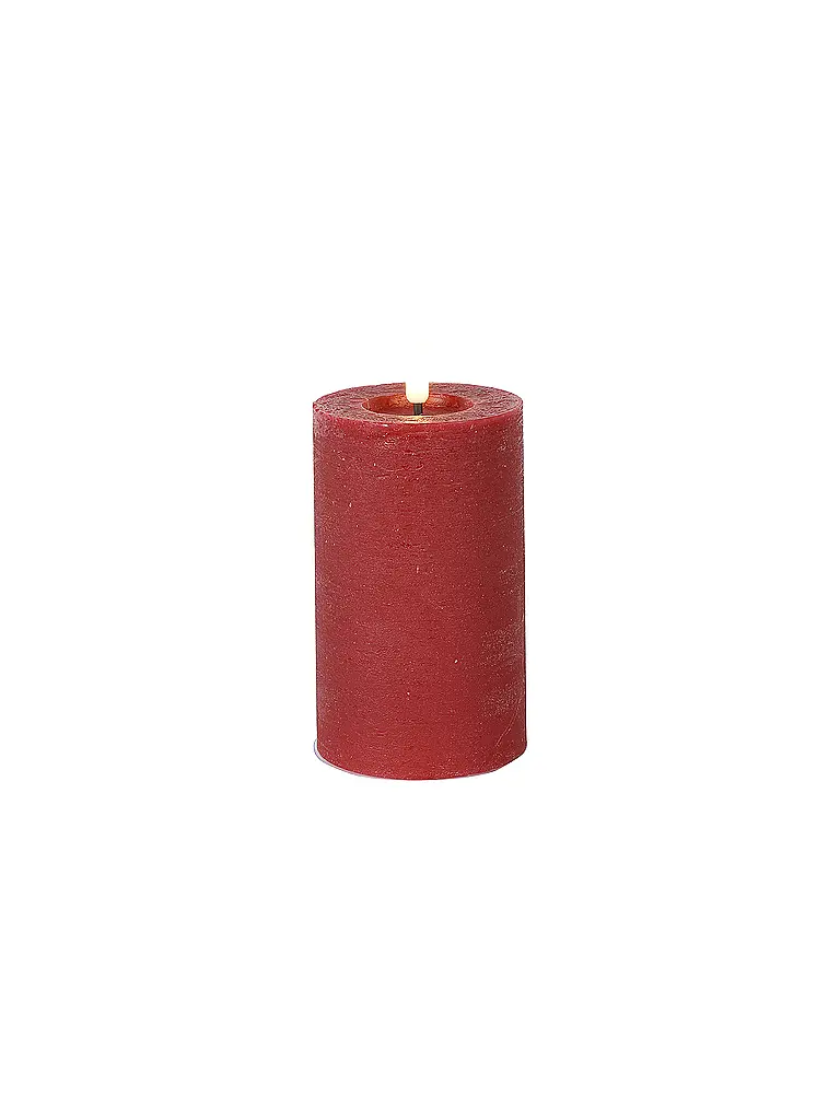 COUNTRYFIELD | Stumpenkerze Rustikal LED Lyon M Rot | dunkelrot