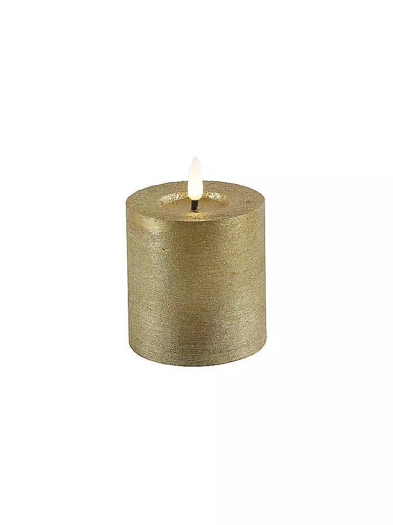 COUNTRYFIELD | Stumpenkerze Rustikal LED Lyon S gold | gold