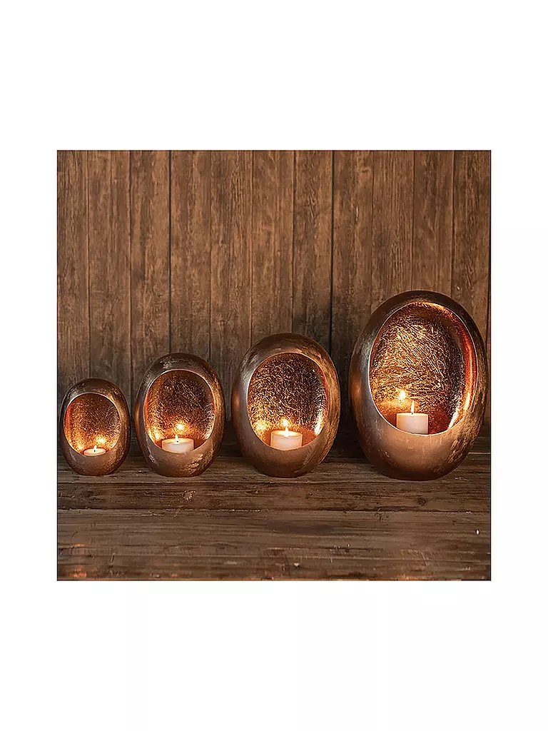 COUNTRYFIELD | Teelichthalter EGGY Medium 11x21x29cm Kupfer | kupfer