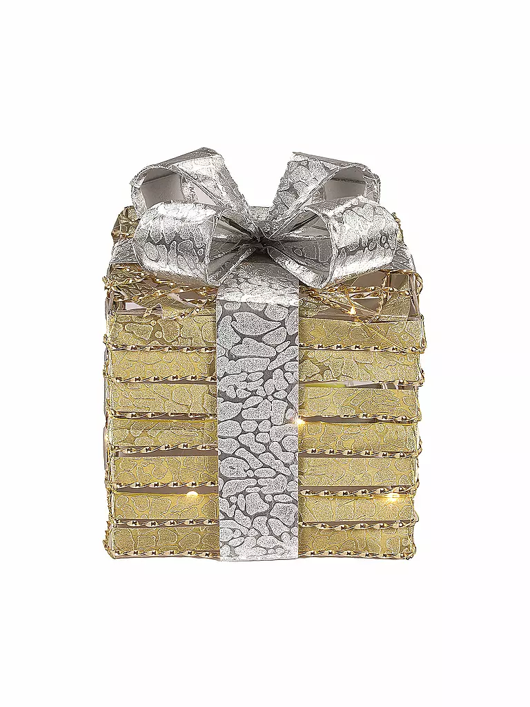 COUNTRYFIELD | Weihnachts Geschenkpaket Pamela LED S 15x17,5cm Timer Gold | gold
