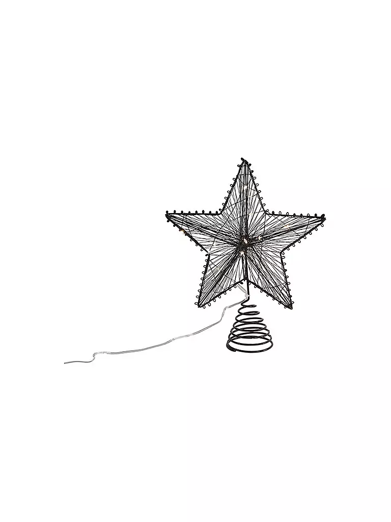 COUNTRYFIELD | Weihnachtsbaumspitze Stern POLLUX LED-Timer 20x25cm Schwarz | schwarz