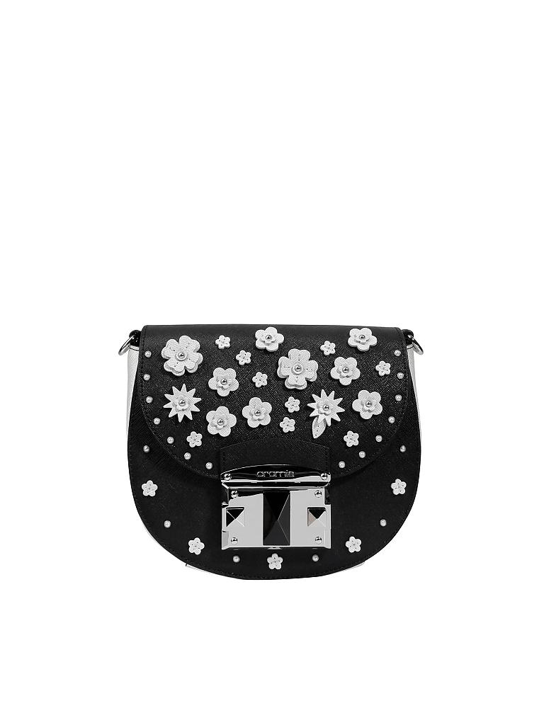 CROMIA | Ledertasche "Flower" | schwarz