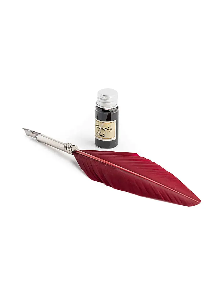 DALLAITI | Schreibset mit  Federstift Bordeaux | Dunkelrot