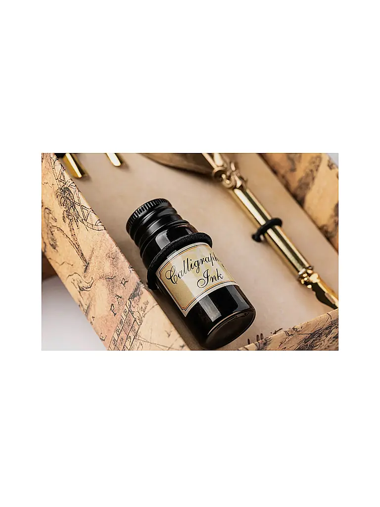 DALLAITI | Schreibset mit großem goldenen Federstift Gold | Gold