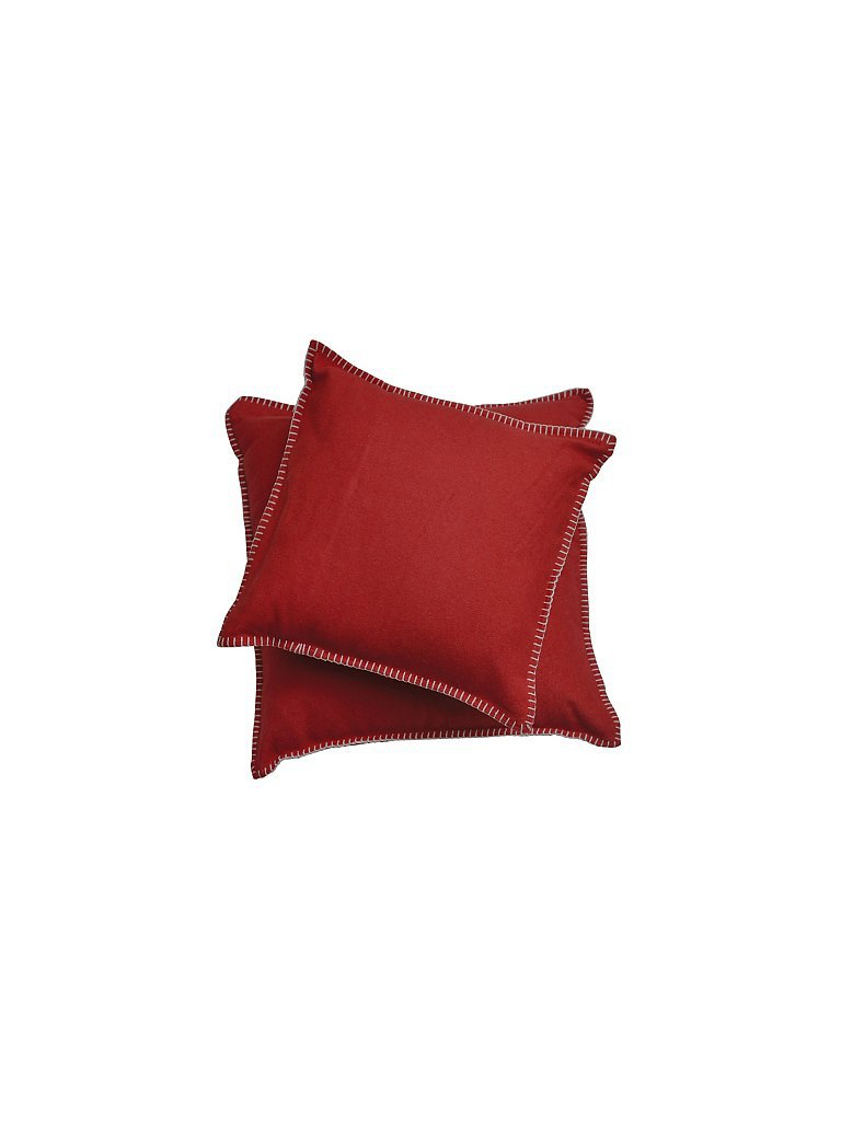 DAVID FUSSENEGGER Kissenhülle mit Zierstich 50x50cm (Rot) rot