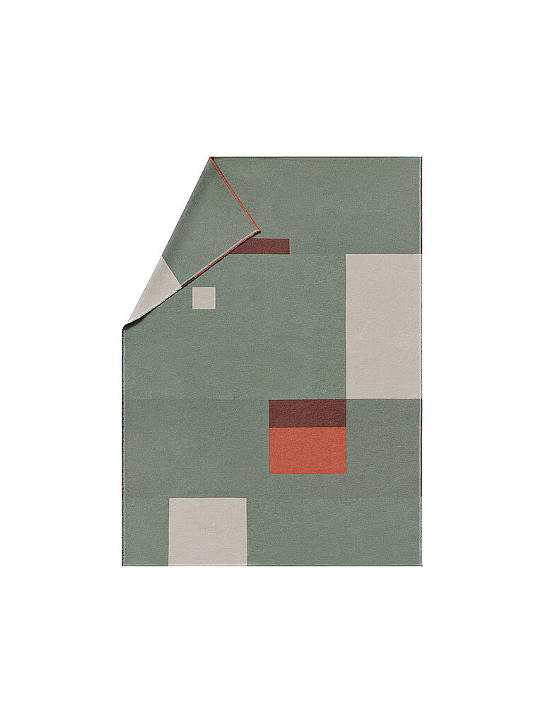 DAVID FUSSENEGGER Wohndecke - Plaid LUCA Squares 140x200cm Grün  hellgrün