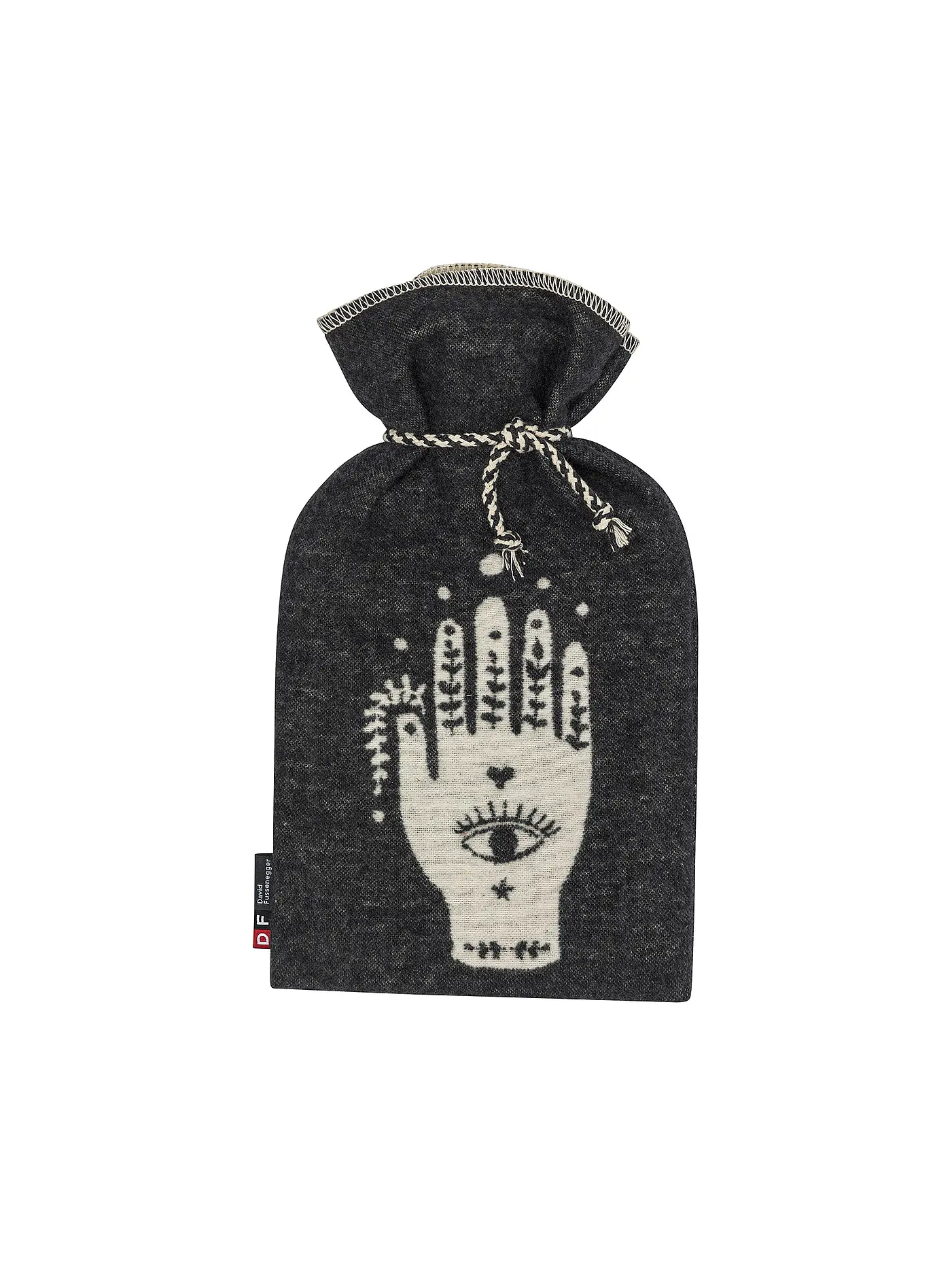 DAVID FUSSENEGGER | Wärmflasche SILVRETTA Hand 38x21cm/2 Liter Anthrazit  | grau