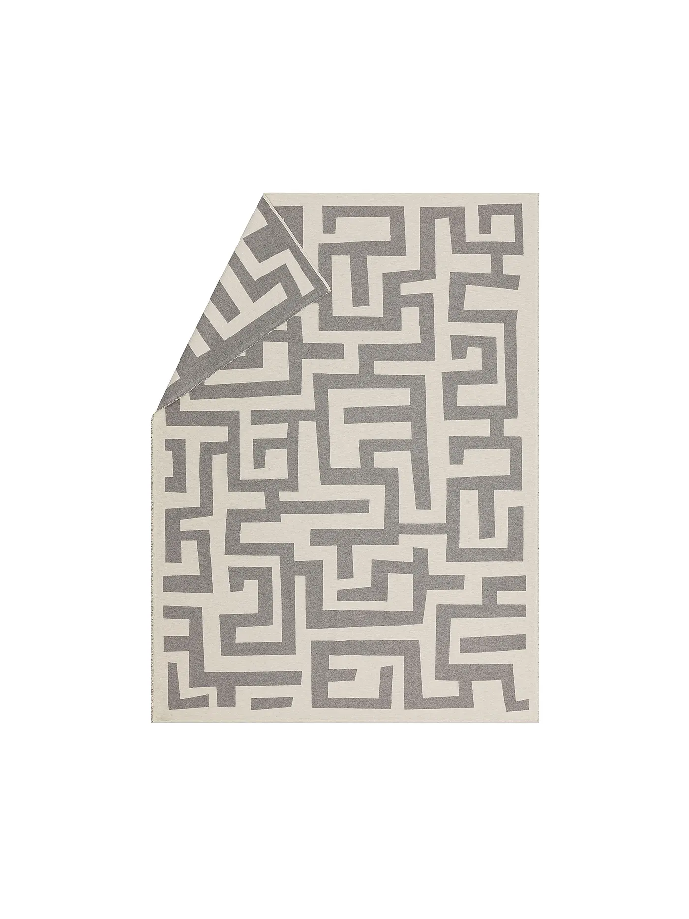 DAVID FUSSENEGGER | Wohndecke - Plaid LUCA 140x200cm Labyrinth Dunkelgrau | grau