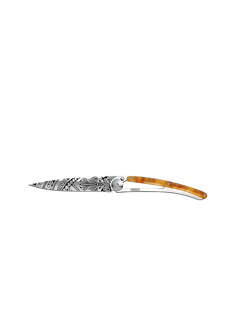 DEEJO Taschenmesser Schildpattoptik Hochglanz POLYNESIER 37G  silber – DEEJO