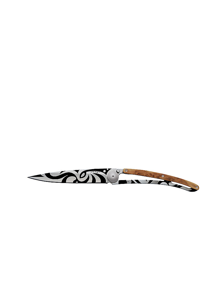 DEEJO Taschenmesser Wacholderholz Titan TRIBAL 37G silber – DEEJO