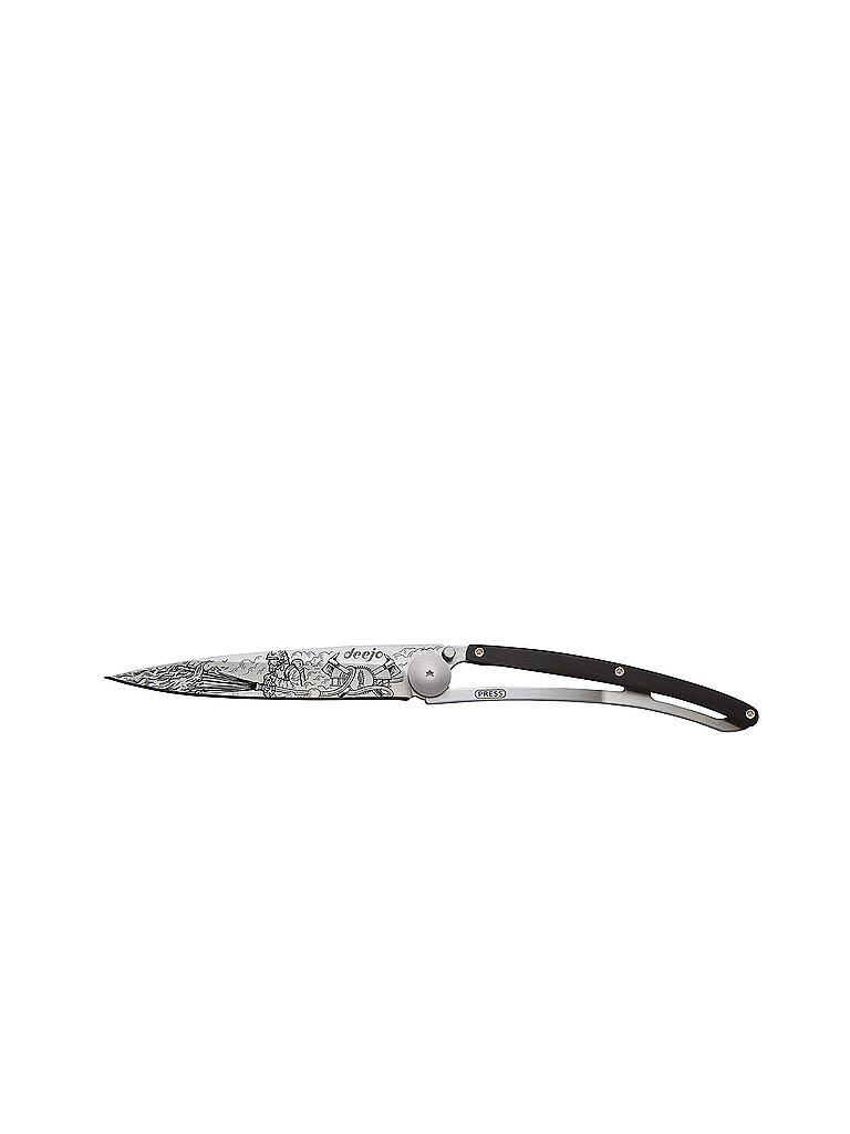 DEEJO Taschenmesser Ebenholz Titan FEUERWEHRMANN 37G  silber