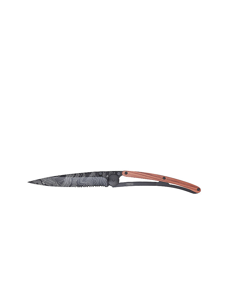 DEEJO Taschenmesser Korallenholz Schwarz TOPOGRAPHIE 37G schwarz – DEEJO
