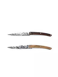 DEEJO | Brotzeitmesser 2-teilig OLIVENH.+KOR | silber