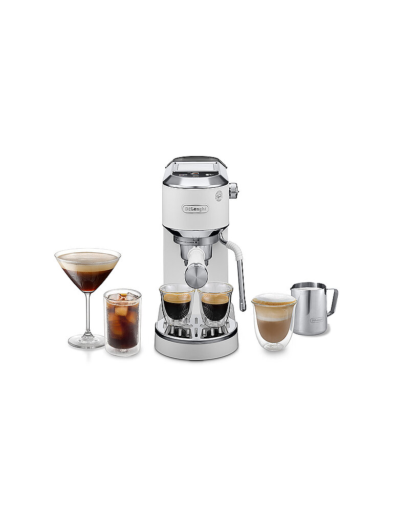 DELONGHI Siebträgermaschine ESPRESSO DEDICA DUO Weiss weiss – Delonghi