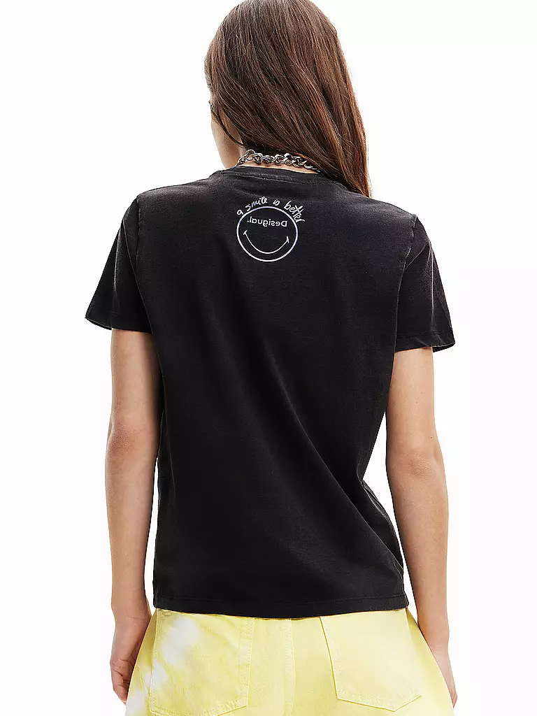 DESIGUAL | T-Shirt SMILEY | schwarz