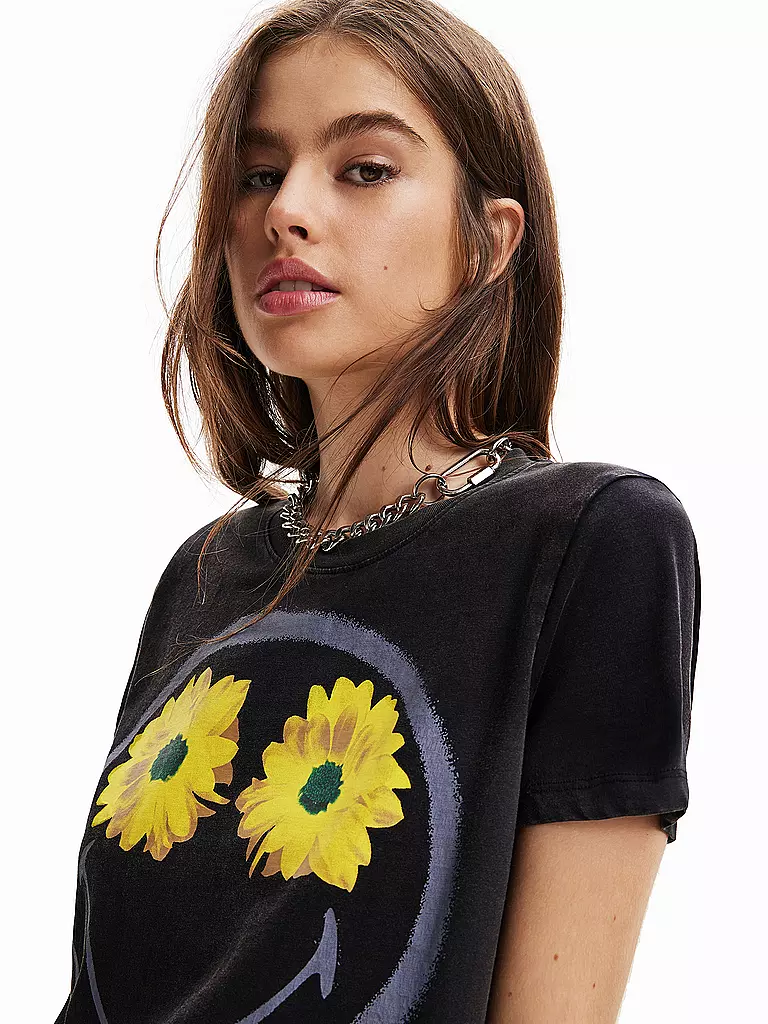 DESIGUAL | T-Shirt SMILEY | schwarz