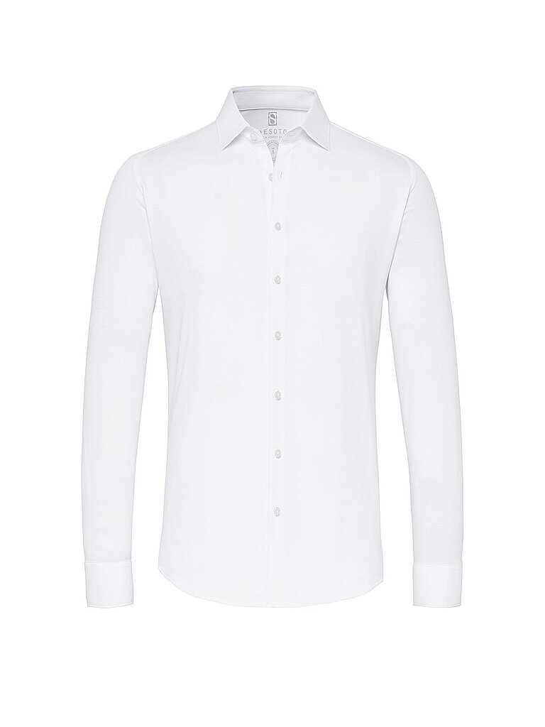 DESOTO Jerseyhemd Slim Fit weiss | L