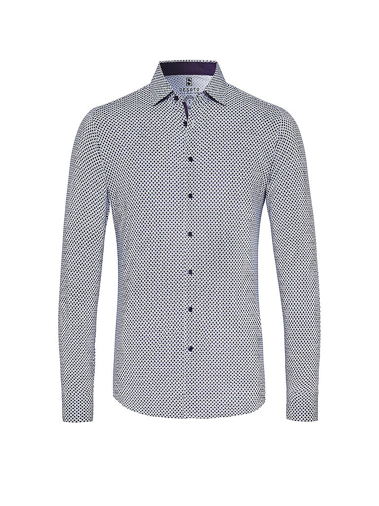 Slim Fit Business-Hemd mit Allover-Muster