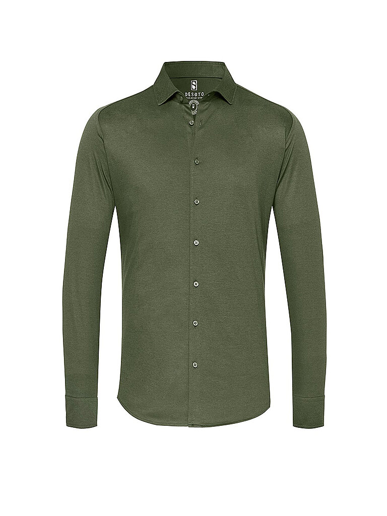 DESOTO Jerseyhemd Slim Fit olive | XS