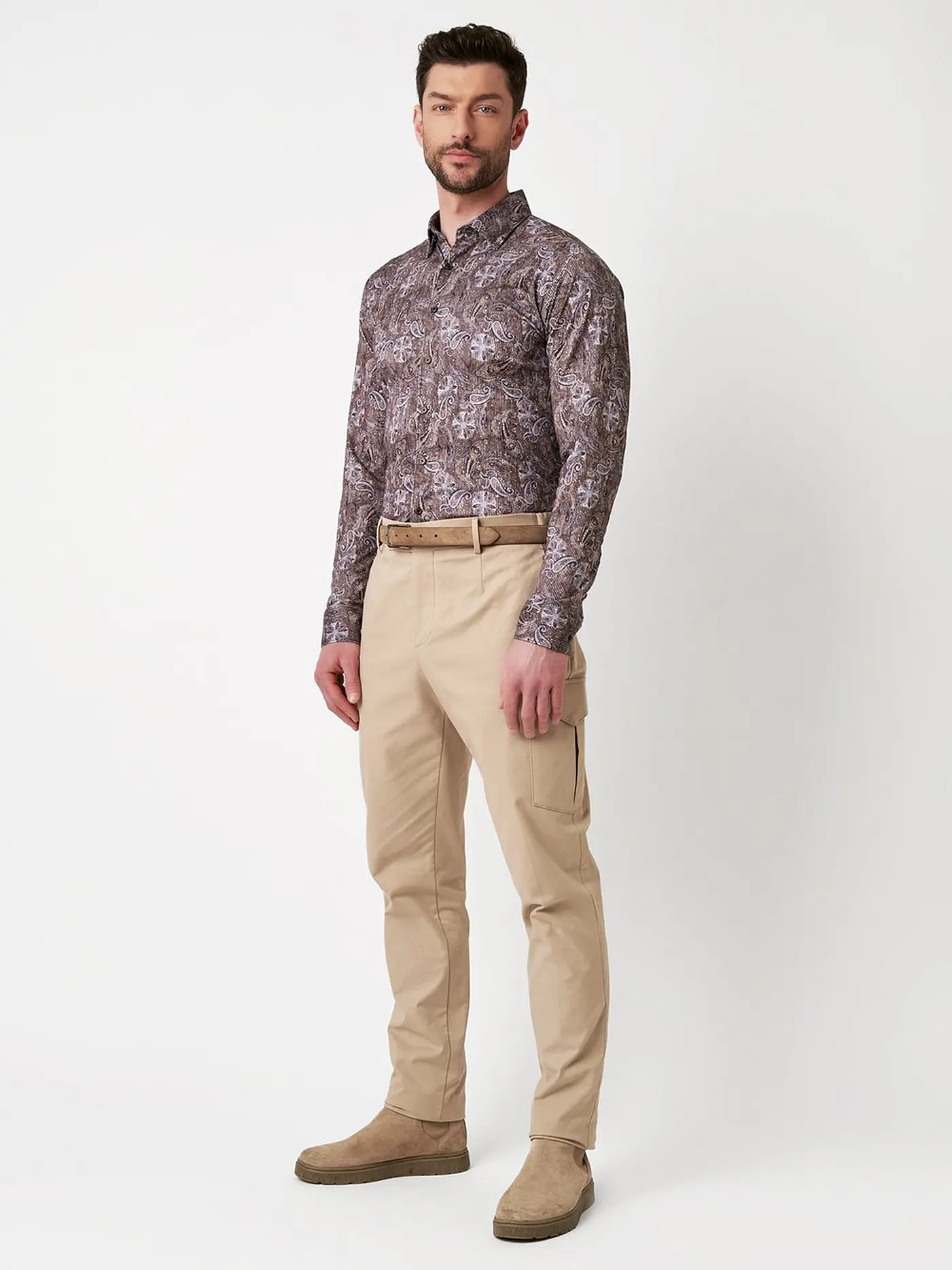 DESOTO | Jerseyhemd Slim Fit  | braun