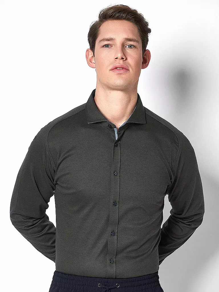 DESOTO | Jerseyhemd Slim Fit | dunkelgrün