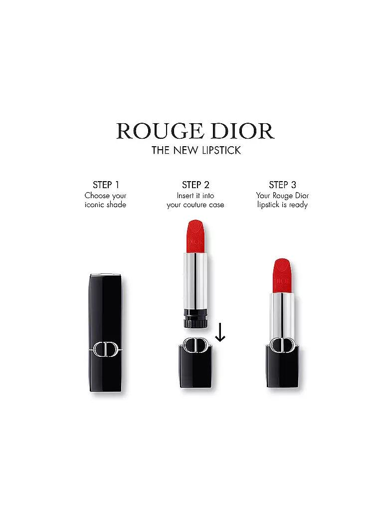 DIOR | Lippenstift - Rouge Dior Lipstick Refill (999 Velvet Finish) | rot