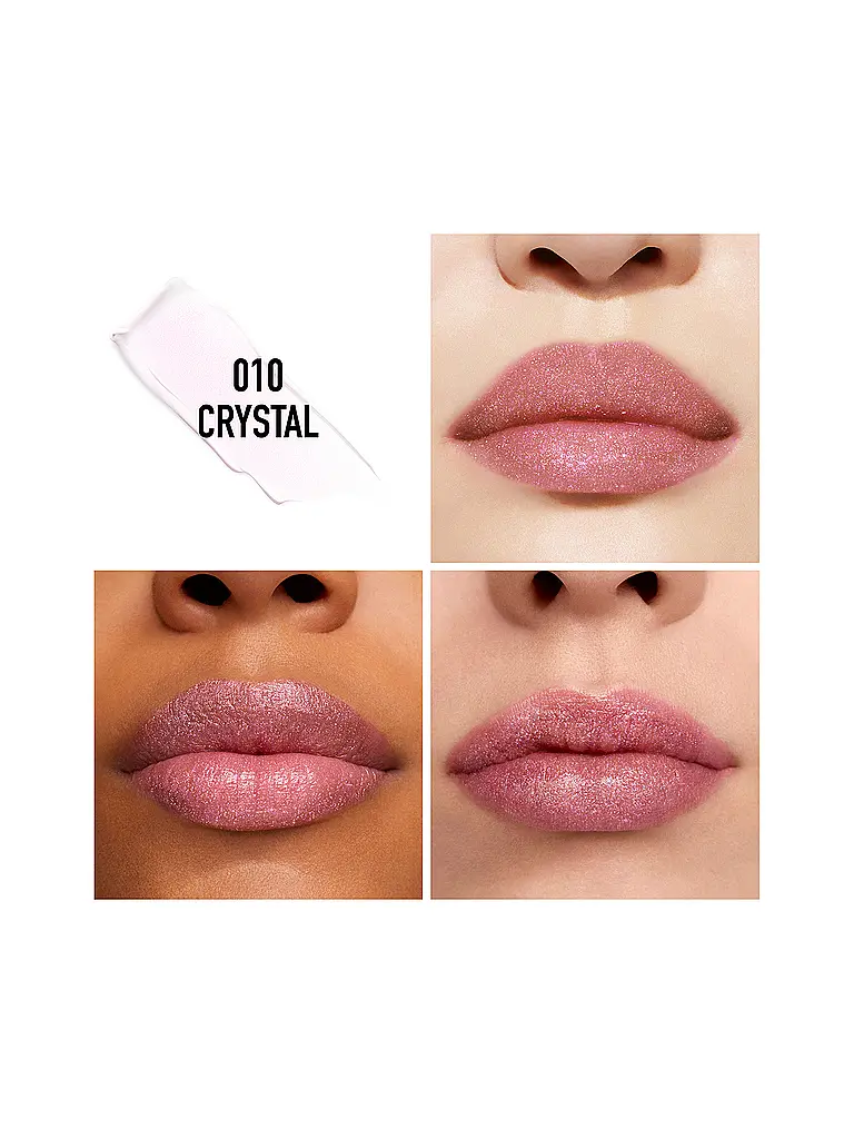 DIOR | Rouge Dior Limitierte Edition Couture Lippenstift – Goldfarbenes Case und gravierter Stick (010 Crystal Fini) | Transparent