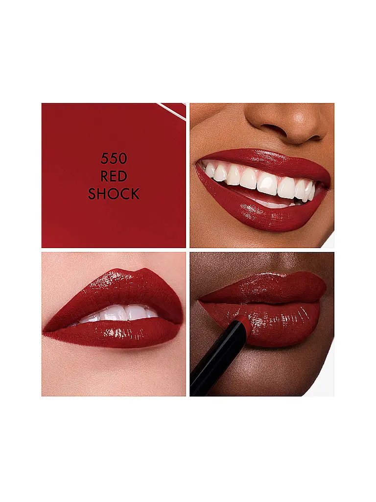 DIOR | Rouge Dior On Stage - Lippenstift der lange hält und nicht austrocknet mit Shine-Finish (550 Red Schock) | rot