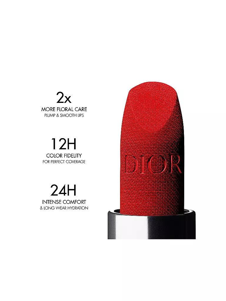 DIOR | Rouge Dior Velvet Lippenstift (999 Velvet Finish) | rot